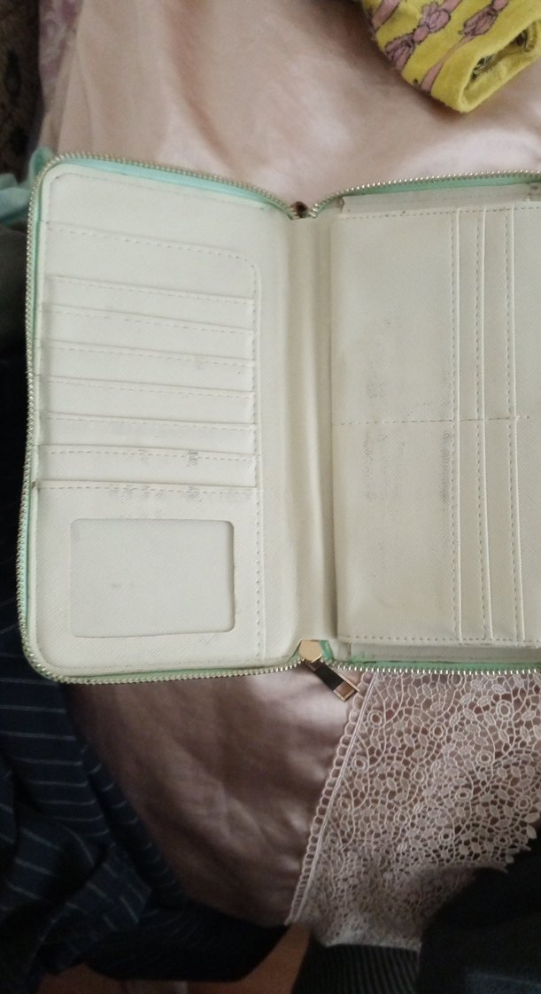 Yeşil Deri Fermuarlı Kadın Portföy Cüzdan - Görsel 3
