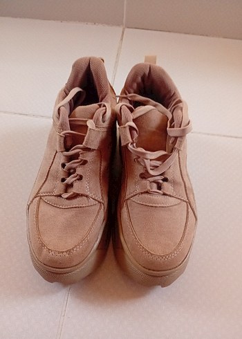 Kadın Kahverengi Süet Platform Spor Ayakkabı - Görsel 2