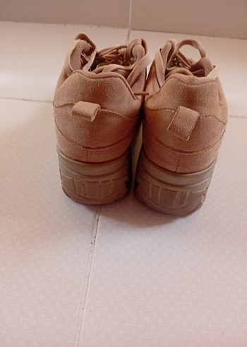 Kadın Kahverengi Süet Platform Spor Ayakkabı - Görsel 3