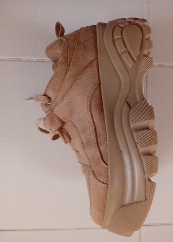 Kadın Kahverengi Süet Platform Spor Ayakkabı - Görsel 6