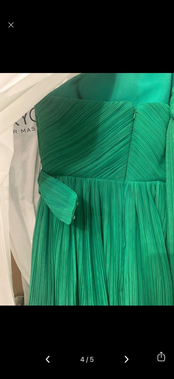 İpekyol Özgür Masur Yeşil Pileli Uzun Abiye Elbise - Görsel 3