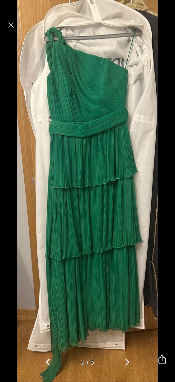 İpekyol Özgür Masur Yeşil Pileli Uzun Abiye Elbise - Görsel 2