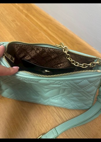 Turkuaz Nakışlı Deri Kadın Çanta - Görsel 3