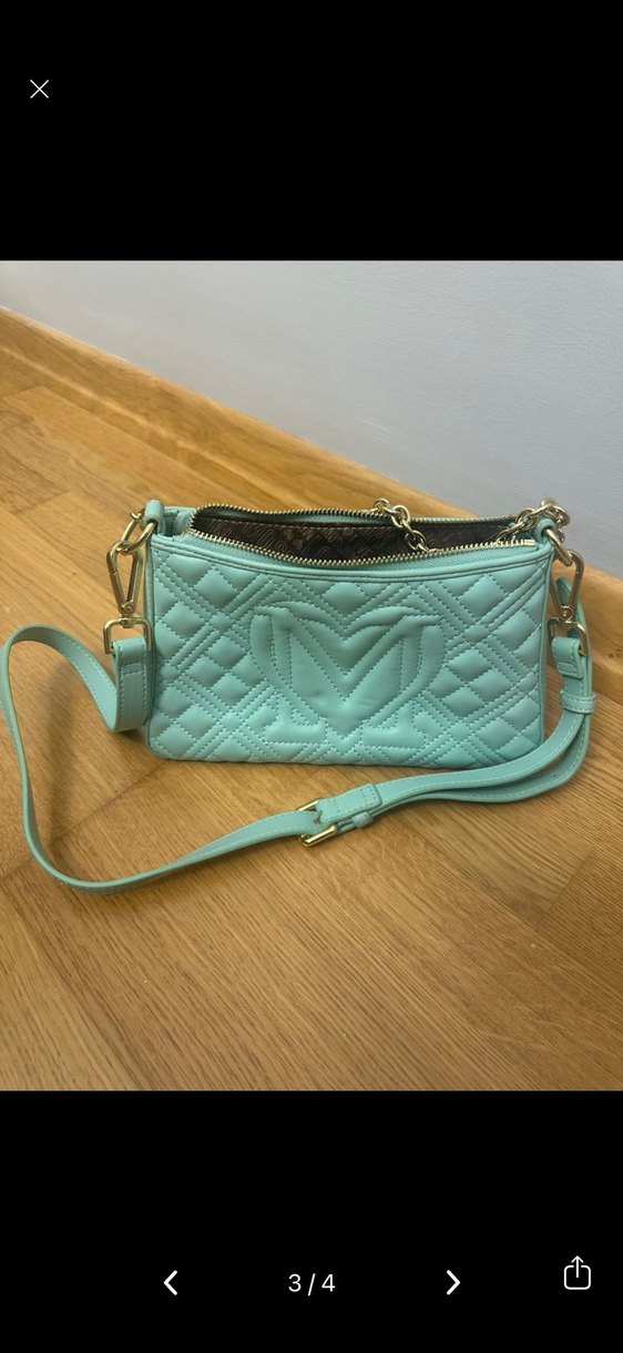 Turkuaz Nakışlı Deri Kadın Çanta - Görsel 2