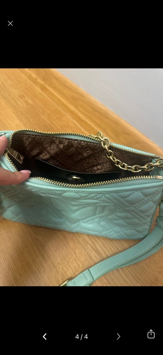 Turkuaz Nakışlı Deri Kadın Çanta - Görsel 3