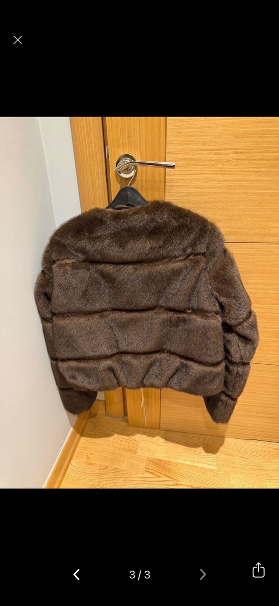 Kahverengi Kürk Detaylı Kadın Mont - Görsel 2