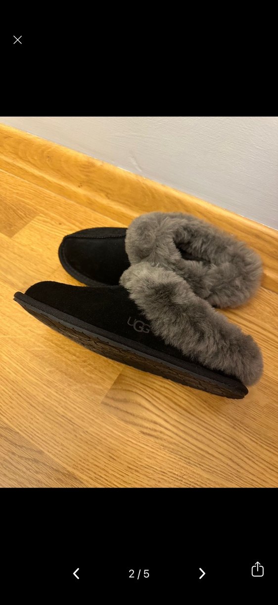 Ugg Gri Tüylü Kadın Süet Terlik - Görsel 2