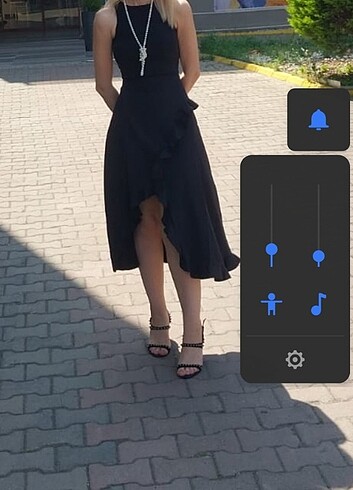 xs Beden Siyah uzun elbise