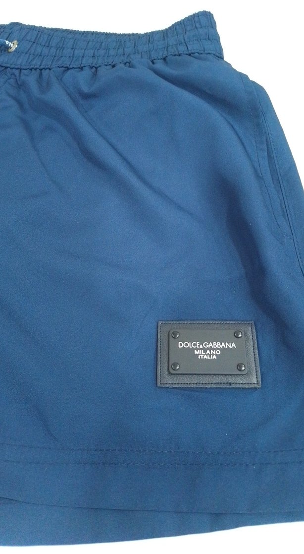 Erkek Parlak Mavi Mini Şort Mayo - Görsel 2