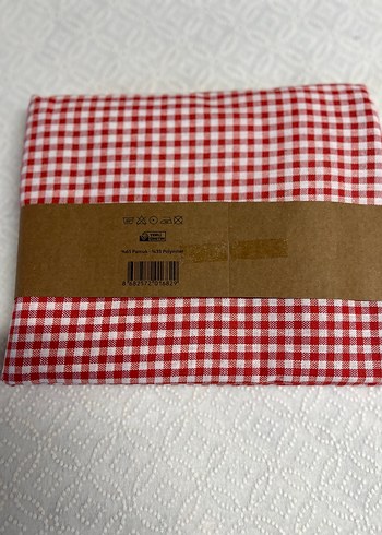 Kırmızı Pötikare Masa Örtüsü 170x170 cm - Görsel 4