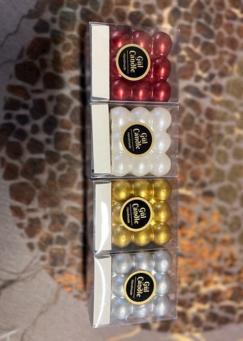 El Yapımı Gümüş Renkli Gül Mum Seti - Görsel 5