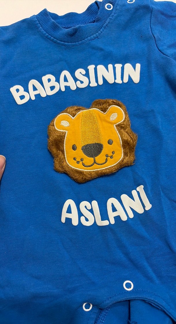 Renkli Baskılı Mavi Bebek Tulum - Görsel 3