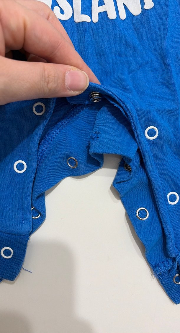 Renkli Baskılı Mavi Bebek Tulum - Görsel 2