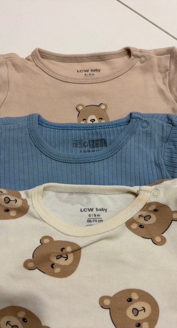 Uzun Kollu Bebek Body Seti - Ayıcık Desenli - Görsel 2