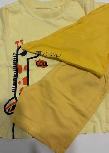 Sarı Erkek Bebek Kısa Kollu Takım - Görsel 7