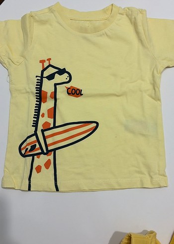 Sarı Erkek Bebek Kısa Kollu Takım - Görsel 5