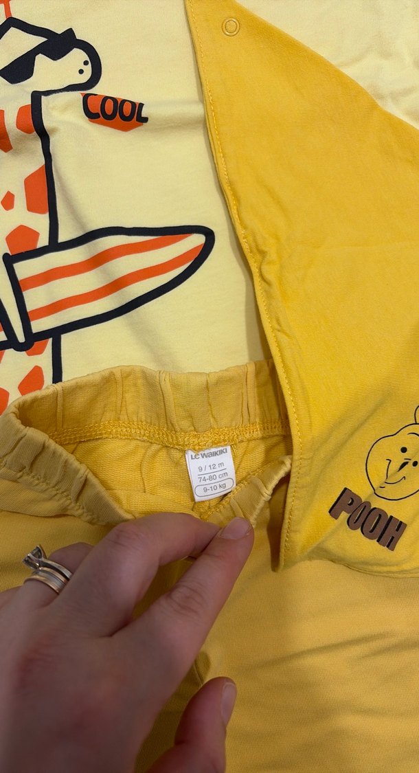 Sarı Erkek Bebek Kısa Kollu Takım - Görsel 2