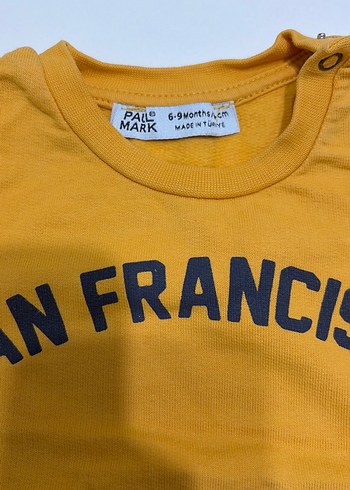 Sarı Lacivert Baskılı Bebek Takımı - Görsel 2