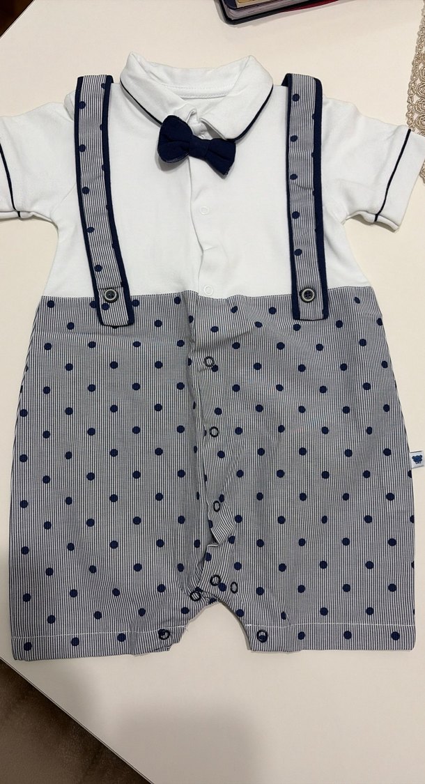 Puantiye Desenli Erkek Bebek Tulum - Görsel 2