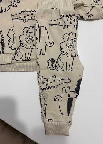 Kahverengi Baskılı Erkek Bebek Takımı - Görsel 3