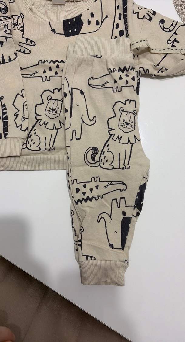 Kahverengi Baskılı Erkek Bebek Takımı - Görsel 3