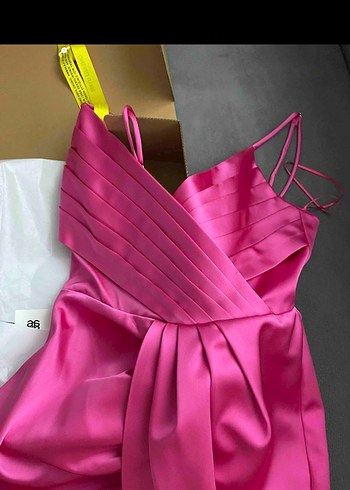 Adil Işık Marka Pembe Drapeli Uzun Abiye Elbise - Görsel 5
