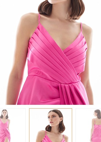 Adil Işık Marka Pembe Drapeli Uzun Abiye Elbise - Görsel 4