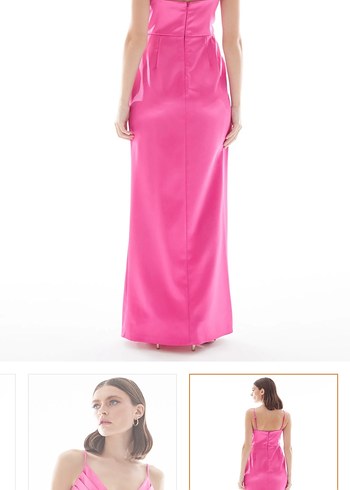 Adil Işık Marka Pembe Drapeli Uzun Abiye Elbise - Görsel 2