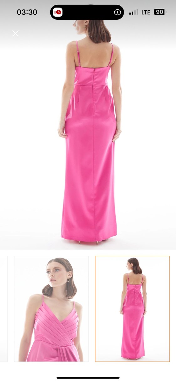 Adil Işık Marka Pembe Drapeli Uzun Abiye Elbise - Görsel 2