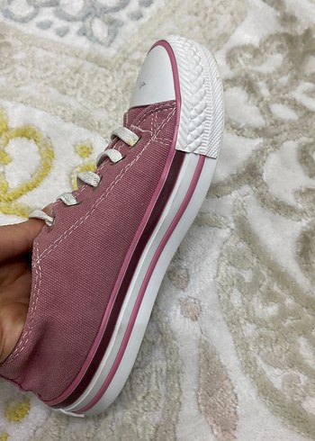 Pembe Bağcıklı kız çocuk  Spor Ayakkabı - Görsel 3