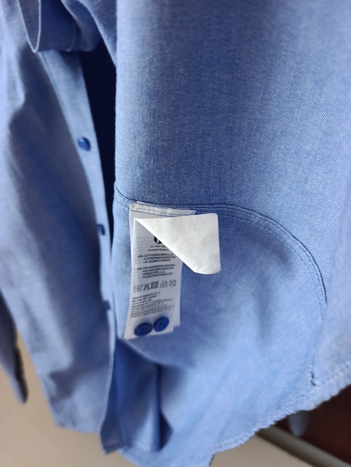 US POLO Erkek Uzun Kollu Düğmeli Mavi Gömlek - Görsel 3