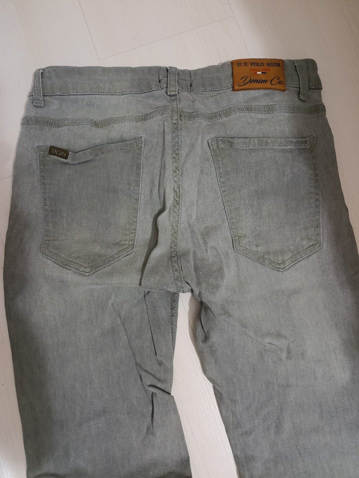 US POLO gri Düğmeli erkek Kot Pantolon - Görsel 2