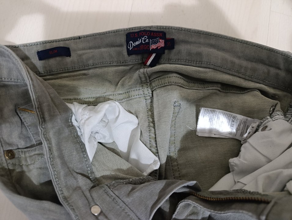 US POLO gri Düğmeli erkek Kot Pantolon - Görsel 5