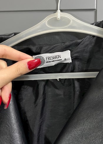 Kadın Siyah Deri Biker Ceket - Görsel 3