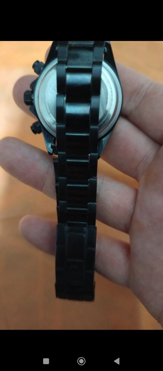 Rolex Daytona Tarzı Siyah Metal Kordon - Görsel 4