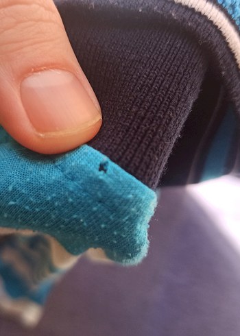 Mavi Beyaz Çizgili Erkek Polo Tişört - Görsel 5