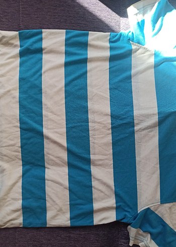 Mavi Beyaz Çizgili Erkek Polo Tişört - Görsel 2