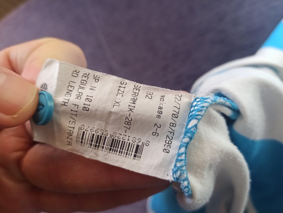 Mavi Beyaz Çizgili Erkek Polo Tişört - Görsel 4