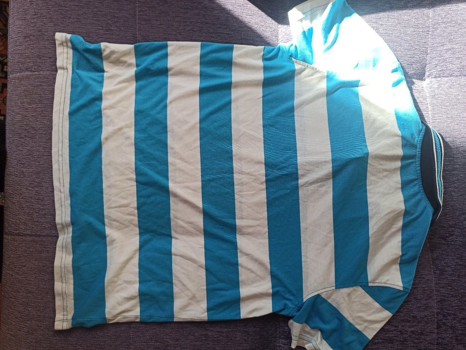 Mavi Beyaz Çizgili Erkek Polo Tişört - Görsel 2