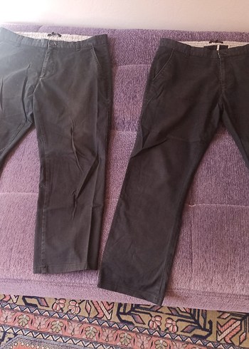 Siyah Pamuklu Erkek Kemerli Rahat Pantolon - Görsel 7