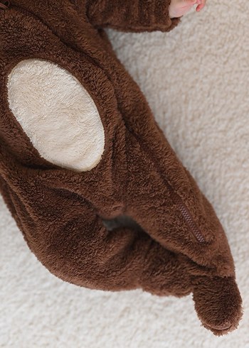 Kahverengi Peluş Bebek Tulumu - Görsel 2