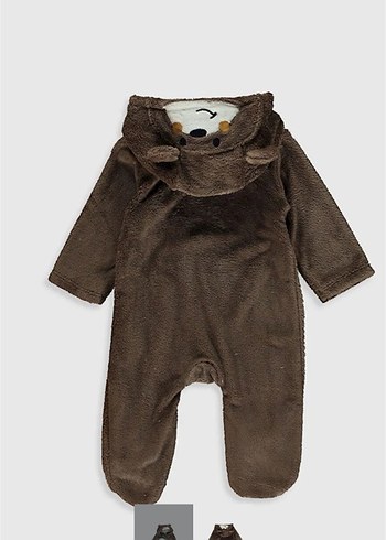 Kahverengi Peluş Bebek Tulumu - Görsel 3