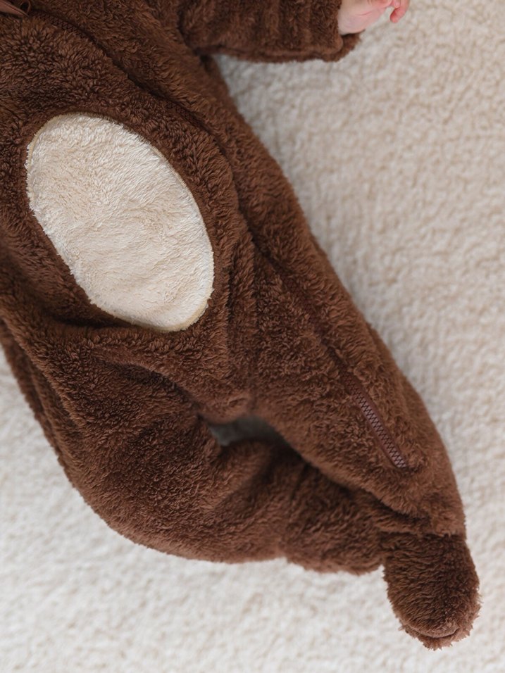 Kahverengi Peluş Bebek Tulumu - Görsel 2