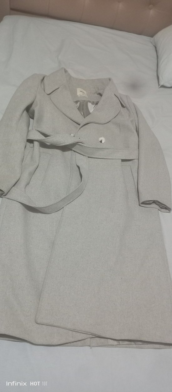 Gri astarlı kaşe kaban - Görsel 2