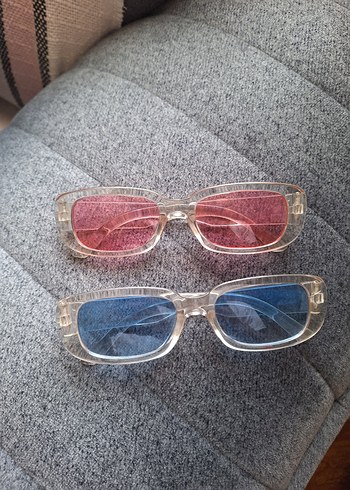 Şeffaf Çerçeveli Renkli Kadın Gözlüğü 2 adet - Görsel 2