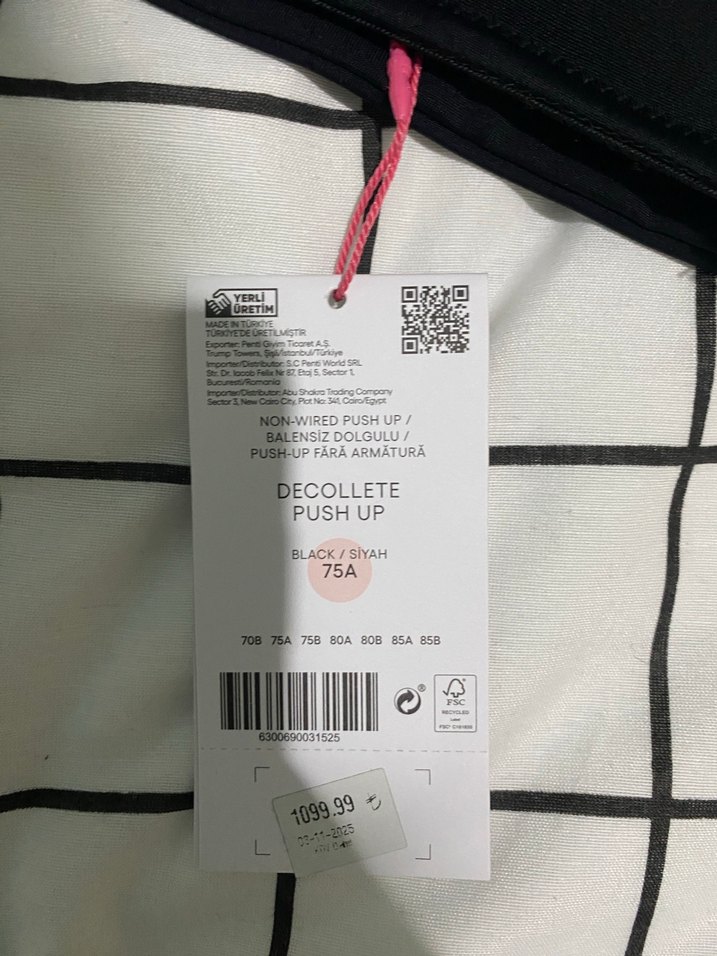 Penti Siyah Dekolte Push-Up Sütyen - Görsel 3