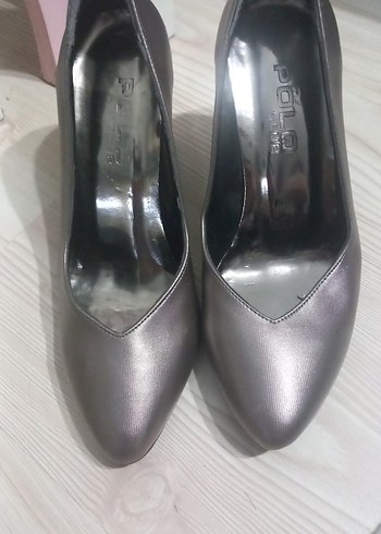 Gri Kadın Stiletto Topuklu Klasik Ayakkabı - Görsel 2