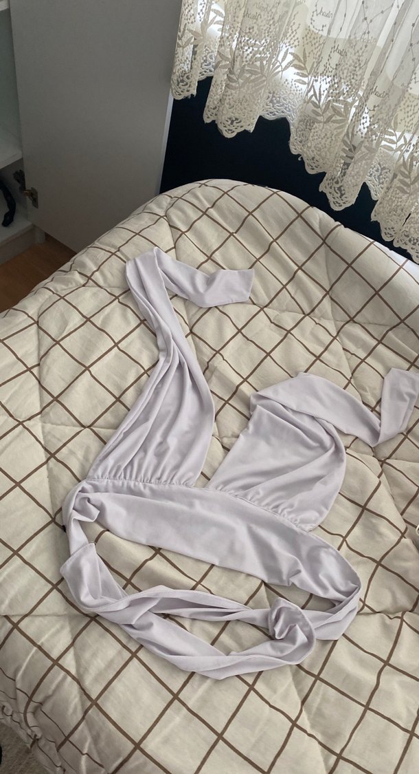 Beyaz Bebek Taşıma Slingi - Görsel 2