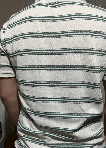 Erkek Yeşil Çizgili Polo Tişört - Görsel 2