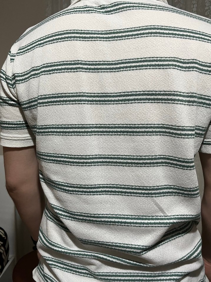 Erkek Yeşil Çizgili Polo Tişört - Görsel 2